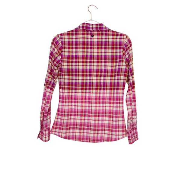 PRANA Plaid Button Up Long Sleeve Shirt Classic Fit Checked Pink Ombre Size XS - Picture 3 of 7